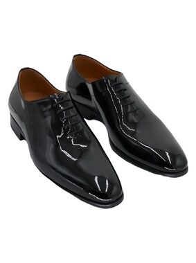 Magnanni Lagos Black Patent Leather Cap Toe Oxford Shoes Size 9M